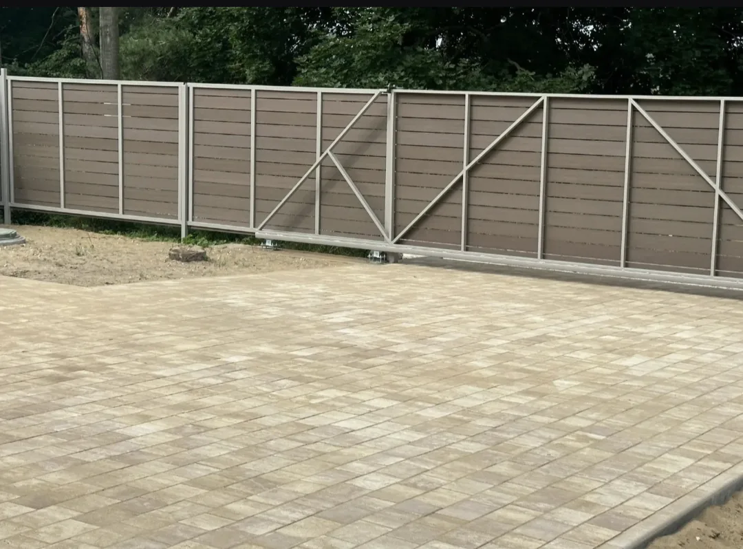 Раскладка брусчатки Steingot Новый город "Травертин", бордюр садовый 1000*200*80 "Травертин".