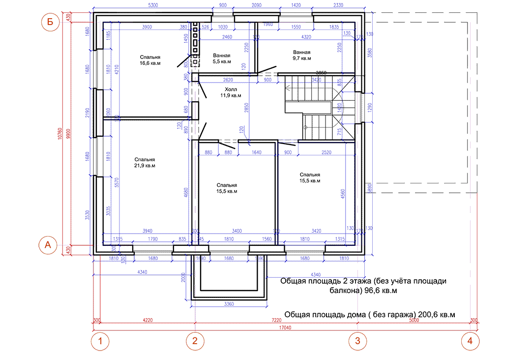 План дома из газосиликатных блоков облицованный керамическим кирпичом Флеш Графит Антик и белый рустик 2 этаж