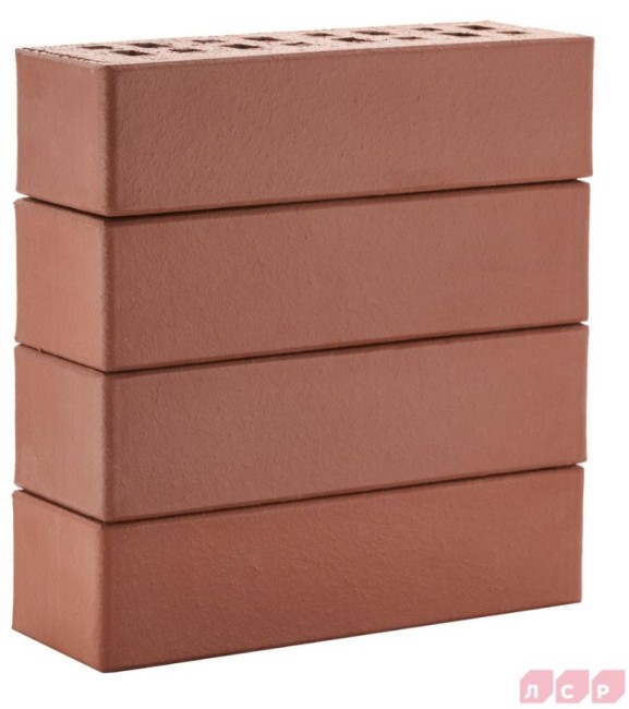 ЛСР Клинкер фасадный тёмно-красный "Эдинбург", поверхность гладкая