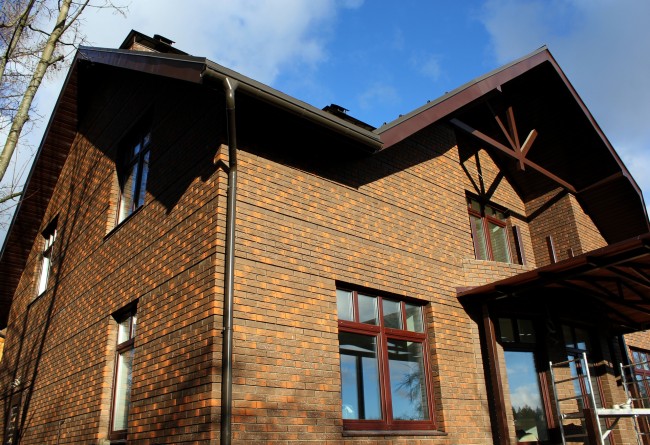 Голицынский кирпич одинарный декоративный двухцветный везувий