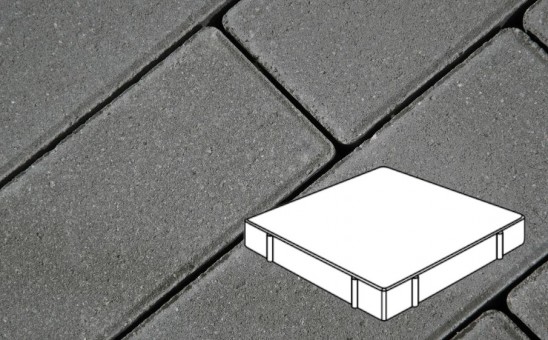 Плитка тротуарная Profi, Квадрат, серый, полный прокрас, с/ц, 600*600*100 мм