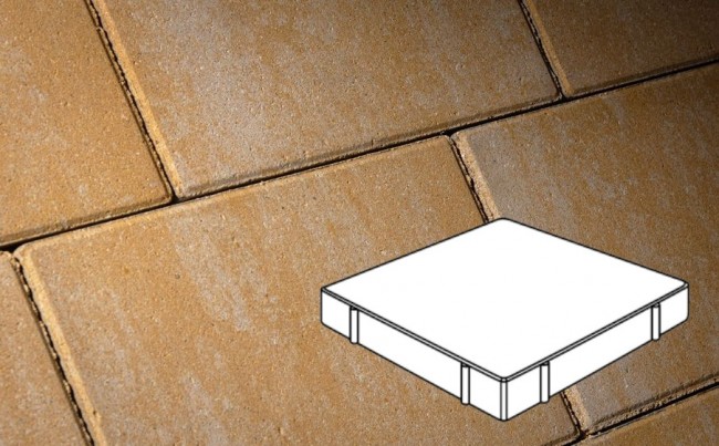 Готика Плитка тротуарная Natur, Квадрат, Янтарь, 600*600*100 мм