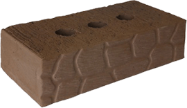 Полнотелый коричневый лицевой М-250 Рязань черепашка (с 3-мя пустотами)