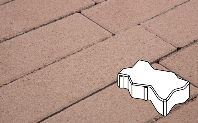 Готика Плитка тротуарная Готика Profi, Зигзаг/Волна, коричневый, частичный прокрас, б/ц, 225*112,5*60 мм