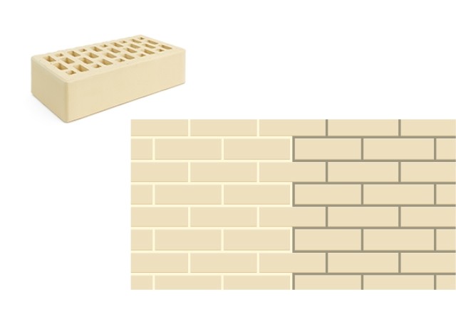 Норский кирпич лицевой с фаской слоновая кость одинарный Норский кирпич лицевой с фаской слоновая кость одинарный