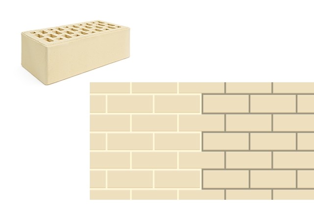 Норский кирпич лицевой с фаской слоновая кость полуторный Норский кирпич лицевой с фаской слоновая кость полуторный