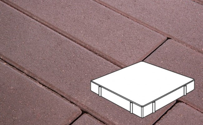 Готика Плитка тротуарная Готика Profi, Квадрат, темно- коричневый, частичный прокрас, с/ц, 600*600*80 мм