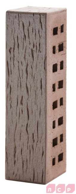 ЛСР Клинкер фасадный тёмно-терракотовый флэш "Брюгге", поверхность береста