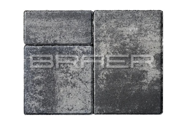 BRAER Тротуарная плитка Старый город Ландхаус, Color Mix Ночь, 80 мм BRAER Тротуарная плитка Старый город Ландхаус, Color Mix Ночь, 80 мм