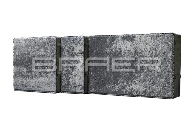 BRAER Тротуарная плитка Старый город Ландхаус, Color Mix Ночь, 80 мм BRAER Тротуарная плитка Старый город Ландхаус, Color Mix Ночь, 80 мм