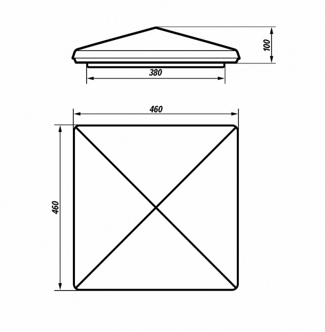 ОСМиБТ Колпак заборный коричневый 460*460*100 ОСМиБТ Колпак заборный коричневый 460*460*100
