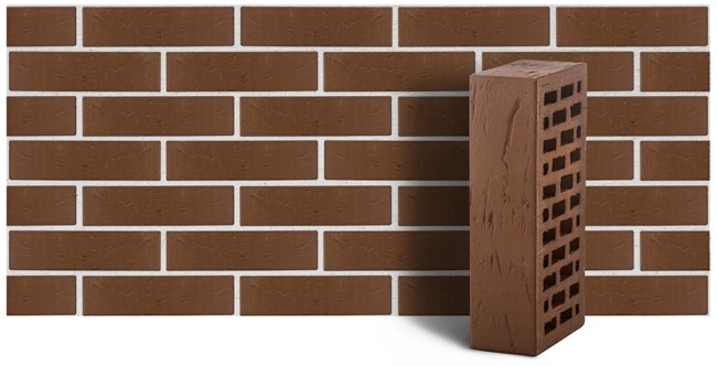 ЛСР кирпич лицевой коричневый рустик