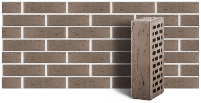 ЛСР кирпич лицевой серый рустик ЛСР кирпич лицевой серый рустик