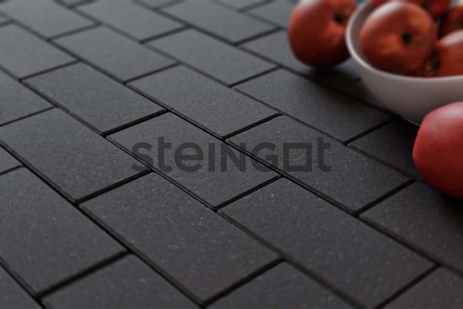 Steingot Тротуарная плитка Прямоугольник 200*100*60 Черный (верхний прокрас, минифаска)