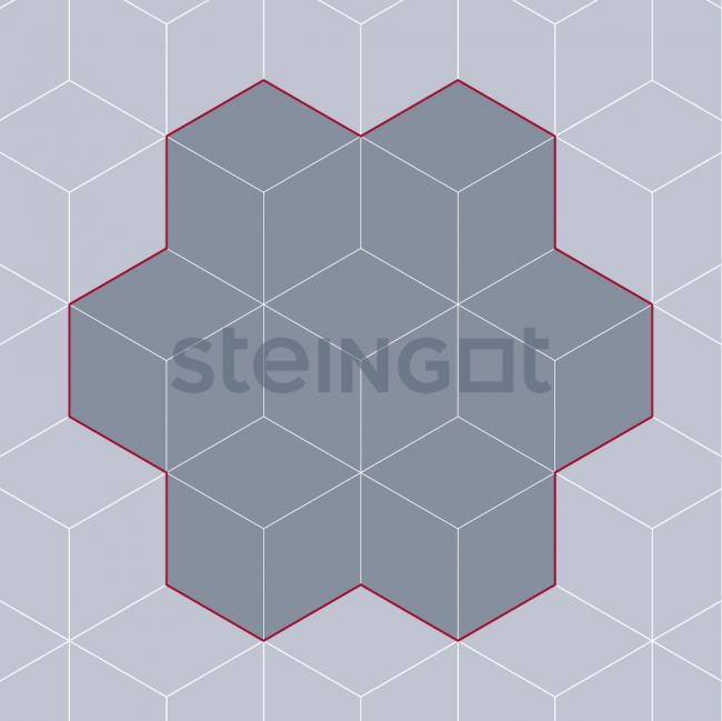 Steingot Тротуарная плитка Ромб Серый 60 мм