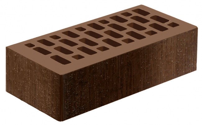 Голицынский кирпич одинарный лицевой блюз - коричневый  рустик