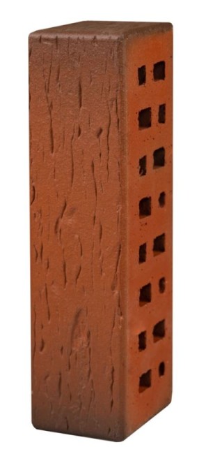 ЛСР Клинкер фасадный красный флэш "Ноттингем", поверхность береста